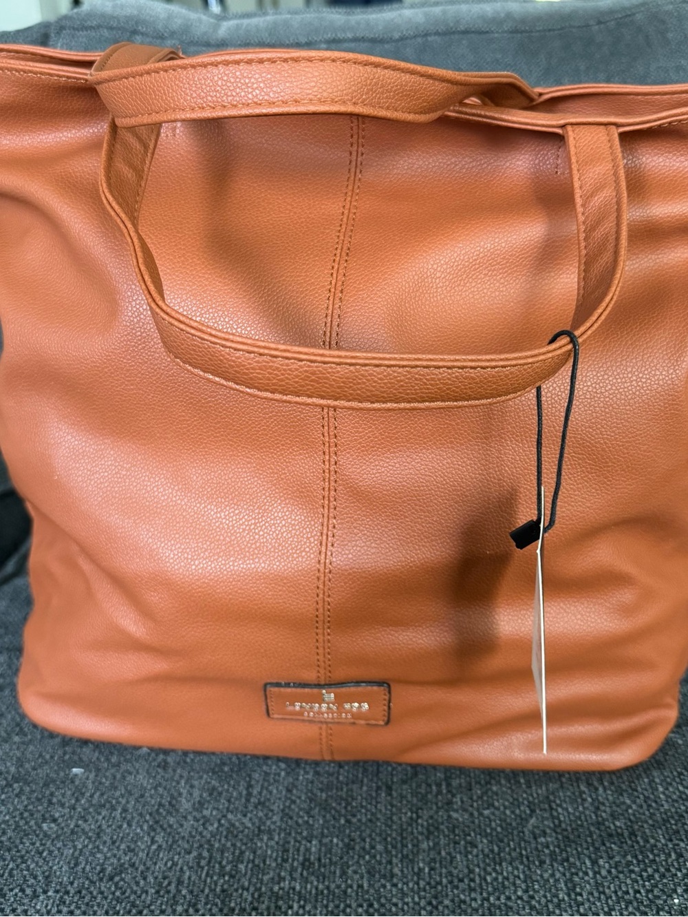 London Fog NWT Women Large Tan Tote Multiple Extra Straps  Soft Faux Leather